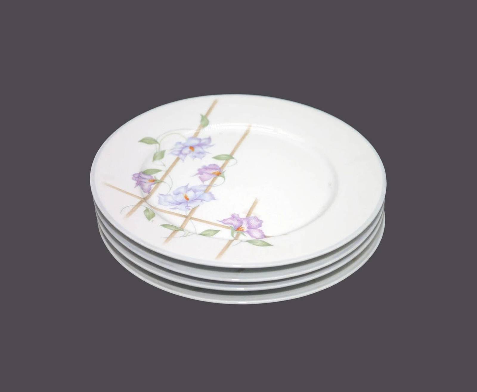 Six Denby Harmony salad plates. Pastel Collection porcelain made in Portugal. - $112.60