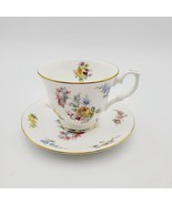 Royal Winchester Bone China Teacup &amp; Saucer, England Multicolored Flower... - $39.99