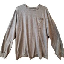 Eddie Bauer Workwear Shirt Mens L Gray Heathered Pocket Long Sleeve Crew... - $12.49