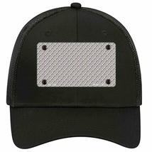 Grey White Quatrefoil Novelty Black Mesh License Plate Hat - £23.16 GBP