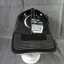 Embroidered Relay For Life Hat Adjustable Strapback Black Silver Basebal... - $13.95
