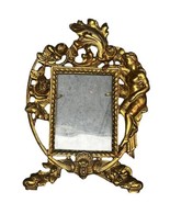 Antique Art Nouveau Rococo Cast Iron Frame Maiden Lady &amp; Flowers Ornate ... - £183.84 GBP