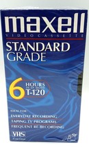 Maxell VHS Tapes Blank T-120 6 Hour Standard Grade Video Cassette NEW SEALED - £4.57 GBP