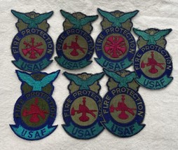 USAF Fire Protection Cloth Embroidered Patch Vintage Lot Of 7 Air Force - $14.20