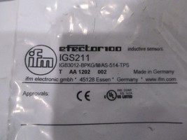 IFM Effector IGS211 Inductive Proximity Sensor - IGB3012-BPKG/M/AS-514-TPS - $105.01