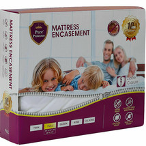 PURE PROTECTOR Zippered Mattress Encasement Cover Bed Bug Water Proof + ... - £23.25 GBP