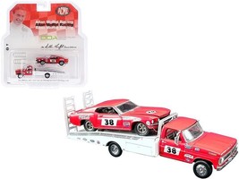 Ford F-350 Ramp Truck #38 Red and White with 1969 Ford Mustang Trans Am #38 Red - £30.64 GBP