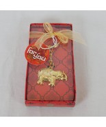 Good Luck Elephant Key Chain Fashioncraft 2017 Gold Tone Trunk Up New in... - $14.52