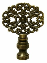 Royal Designs Lamp Finial Floral Filigree Lamp Shade Topper Antique Brass - £19.53 GBP+