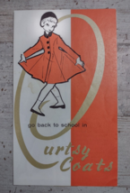 Vintage Back to School Curtsy Coat Brochure Pamphlet Kiddieville Bozeman... - $23.28