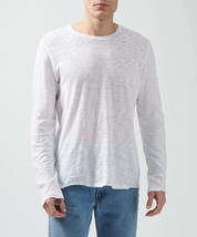 Atm Anthony Thomas Melillo Men&#39;s Destroyed Slub Knit Tee in White-Medium - $48.41