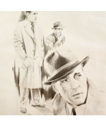 1976 Glen Banse Humphrey Bogart Lithograph Art Print Pencil Drawing Movi... - €27,05 EUR