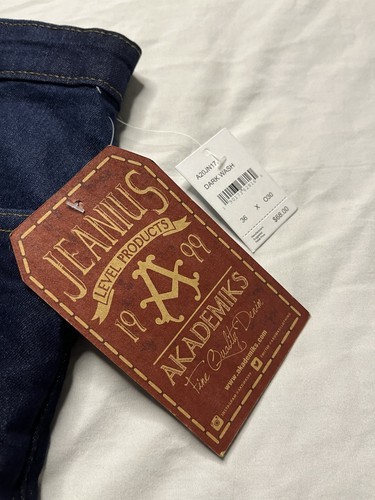 NWT Akademiks Jeanius Jeans Men’s 36x34 Blue Denim Loose Straight Pants Item image 3
