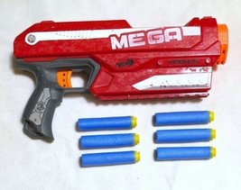 Nerf N-Strike Elite Mega Magnus Blaster in Red Tested To 40 ft Includes 6 Darts - £11.48 GBP