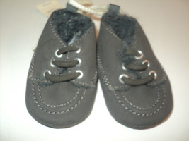 New Baby Gap Moccasins Boy&#39;s Size 0-3 Months with Faux Fur Lining Brown-Gray - £12.47 GBP