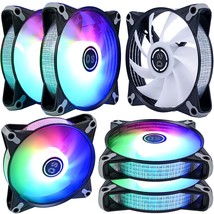 Ds Rgb Fans 120Mm 6 Pack Case Cooling Led Fans For White Black Pc Case, Cpu Cool - £36.19 GBP