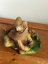 Vintage Carved Light Balsa Wood? Frog Sitting on Lilypad Figurine – 3.75 inches  - £13.40 GBP