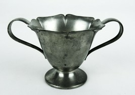 Footed Vintage Pewter Sugar Bowl, Open Flower Design, Crescent Pewter, #PWT014 - £15.44 GBP