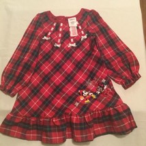 Valentines Day Disney Store Size 2 night gown sleepwear plaid ruffle red  - $13.99