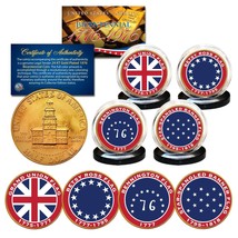 Historical Flags Of The Usa Gold Clad 1976 Kennedy Bicentennial U.S. 4-Coin Set - £17.15 GBP