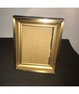 Gold Toned Metal Photo Frame Black Velvet Back Glass 4.5&quot;×5.5&quot; - £10.30 GBP