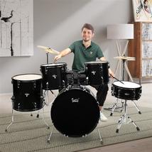 Glarry Full Size Adult Drum Set 5-Piece Black with Bass Drum, two Tom Drum - £399.66 GBP