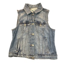 Old Navy Denim Vest Womens Medium Sleeveless 100% Cotton Button Front Vi... - $19.99