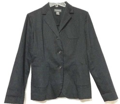 Banana Republic Womens Black Cotton Blend Stretch 3-Button Blazer Size 4 - £9.99 GBP