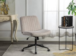Cross Legged Office Chair, Wide Comfty Desk Chair, Fabric Vanity Home - $2,211.95 MXN