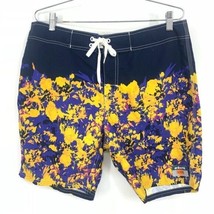 Ambsn California Men’s Board Surf Shorts Swim Trunks Size 32 Yellow Tropical - £3.18 GBP