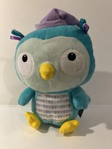 Hallmark Owl Plush Lovey Baby Security Night Bedtime Teal Satin Belly - £10.94 GBP