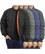 Mens Heavy Weight MA-1 Flight Bomber Jacket Full Zip Outerwear Coat Colo... - $665.05 MXN