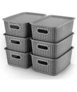 Areyzin Plastic Storage Baskets Bins With Lid Organizing Container, 6 Pack - $38.99