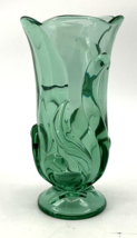 Vtg Fenton Art Glass Sea Mist Green Stylized Vase - $39.59