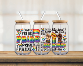 PRIDE PRIDE | Be Kind  | UV DTF 16oz Glass Can - $75.62 MXN