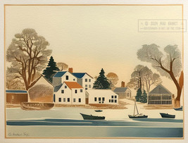 Province Town Landscape with Boats on Shore 2024 G Arden Fox * Frame Wor... - £44.68 GBP