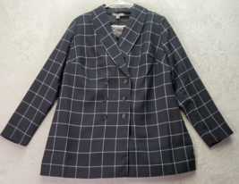 Jessica London Blazer Jacket Womens Size 12W Multi Check Double Breasted Button - £25.56 GBP