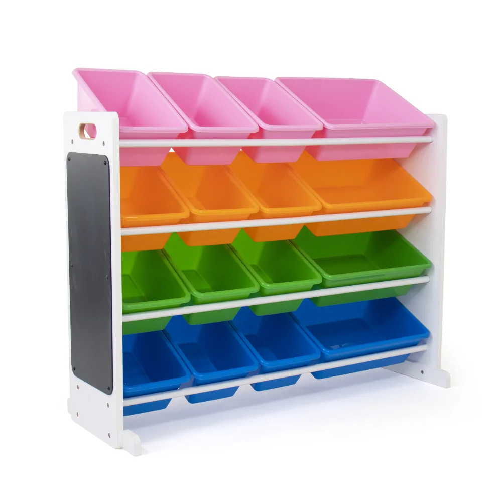 Kids  Toy Storage Organizer with Chalkd and 16 Multi Color Bins - £77.81 GBP