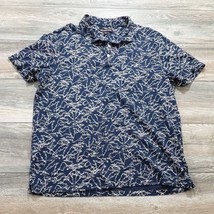 Michael Kors Mens Short Sleeve Shirt Hawaiian Blue Casual Vacation Travel Party - £14.77 GBP