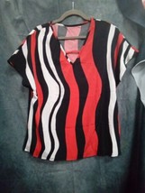 Womans Unbranded Red/Black/White Blouse Top Sz XL 385 - $11.99