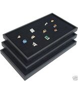 3 BLACK RING JEWELRY DISPLAY CASE ORGNIZER INSERT NEW - $44.95