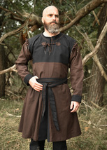 Medieval Tunic with Detachable Sleeves &amp; Belt – Brown/Black  - $89.99+