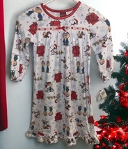 NWT Peanuts Christmas Nightgown Size 4T Pajamas White Dress Snoopy Christmas - £22.54 GBP