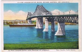Postcard Le Pont Jacques Cartier Bridge Between Montreal &amp; Longueuil Quebec - £2.31 GBP