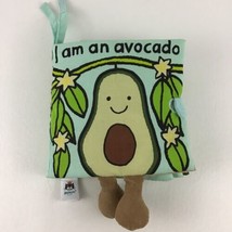JellyCat Baby Cloth Activity Book I Am An Avocado Crinkle Page Squeaker Toy - £18.31 GBP