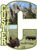 Custer State Park South Dakota Capital C Collage Fridge Magnet - £7.10 GBP
