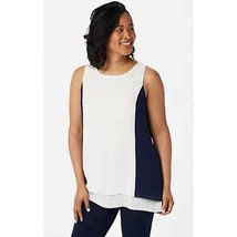 Dennis Basso Sleeveless Woven Color-Block Top black white plus 20 New A3... - £12.02 GBP
