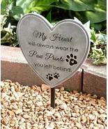 Pet Memorial Garden Stone Stake Dog Puppy Cat Grave Marker Plaque w/ Ins... - £23.56 GBP