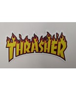 Thrasher Flame Logo Skateboard Sticker Medium Yellow Red - £4.33 GBP