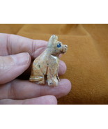(Y-DOG-GE-11) tan German Shepherd DOG small gem stone carving SOAPSTONE ... - $11.77 CAD